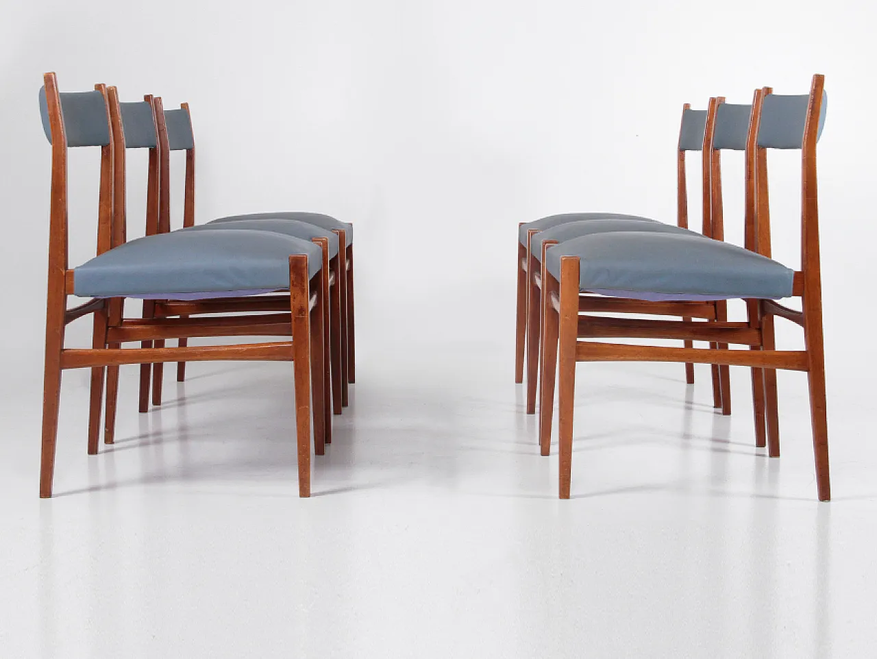 6 Dining chairs in the style of Gio Ponti, 1960s 1