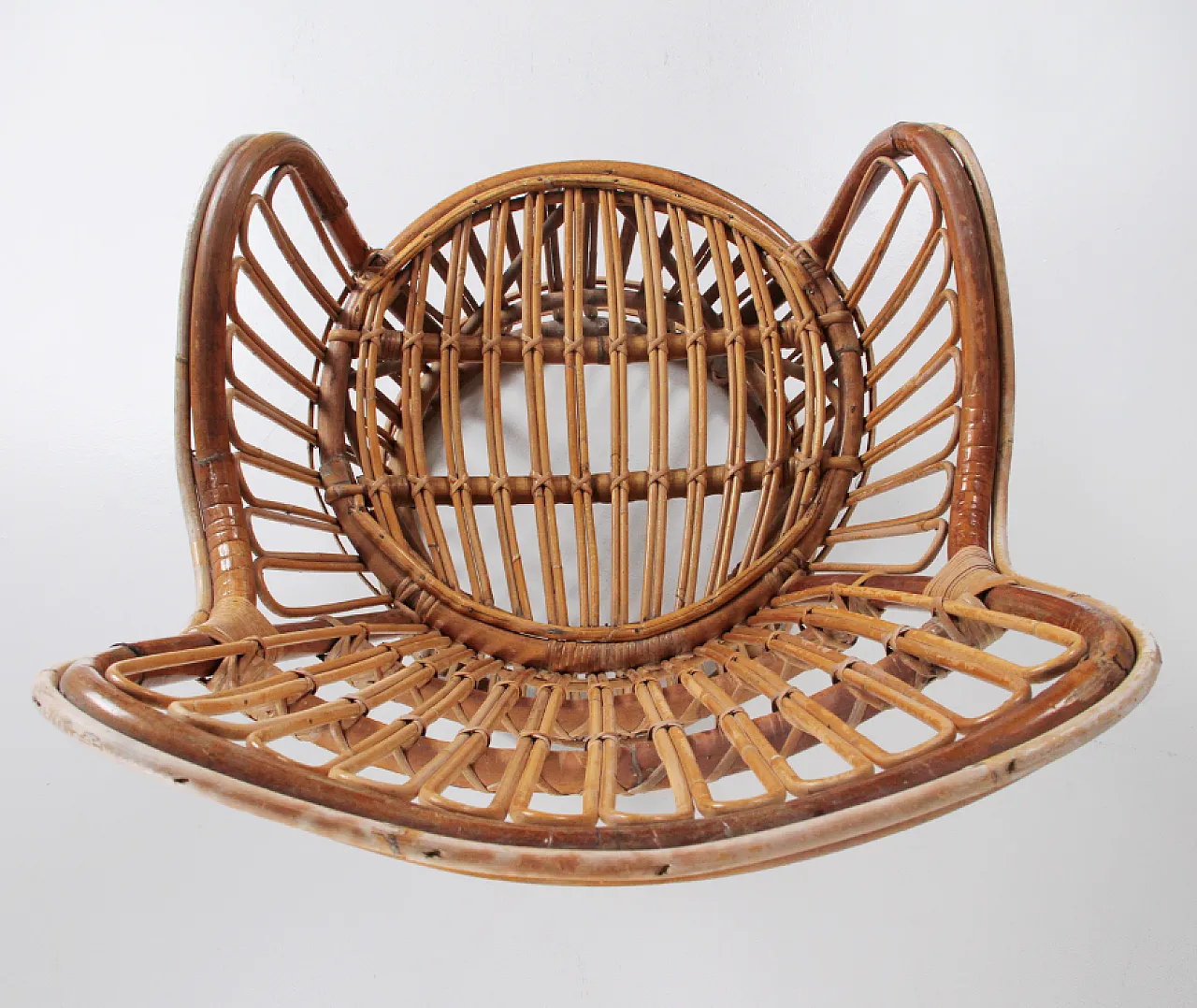 Pair of rattan chairs attributed to Luigi Caccia Dominioni, 1950s 13