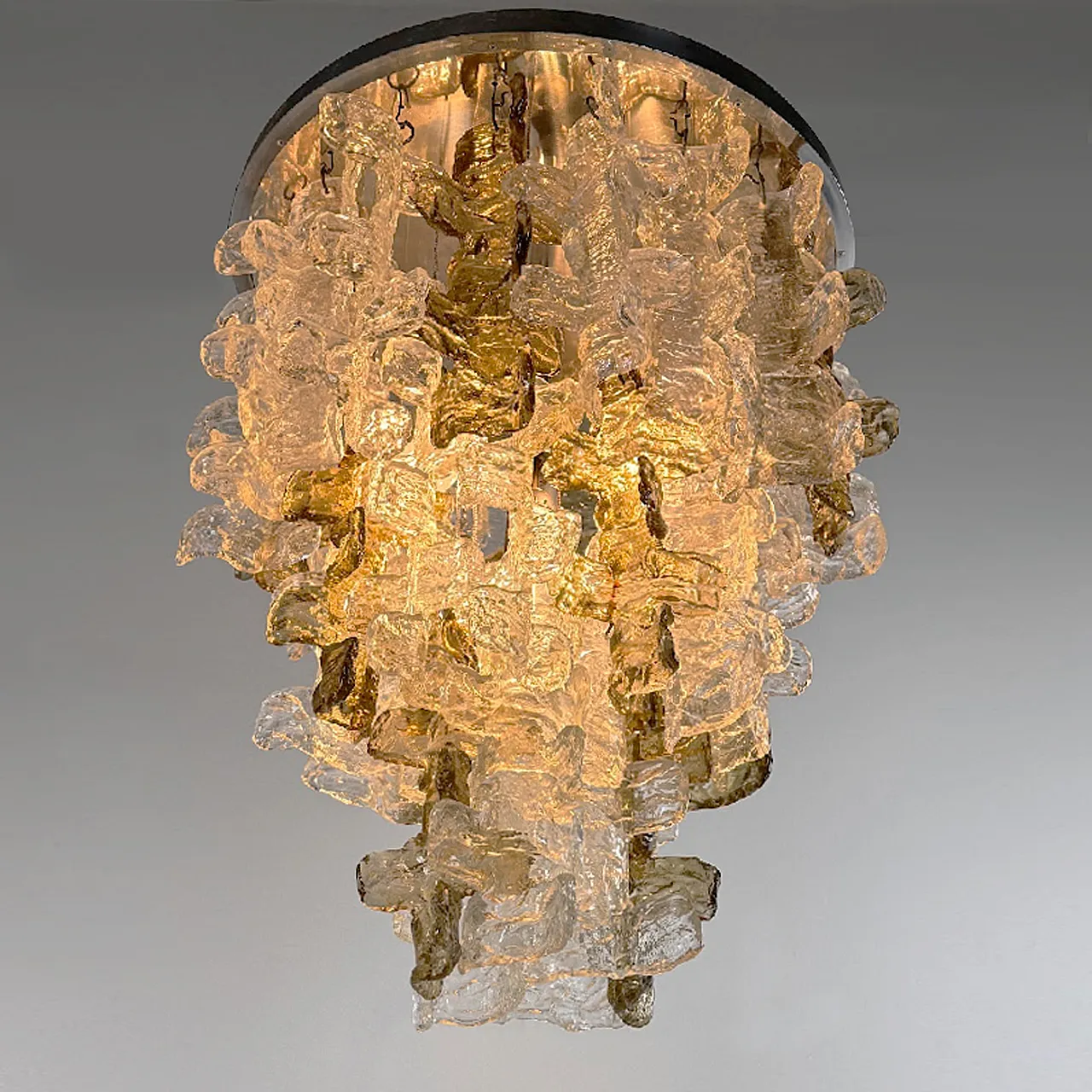 Lampadario in vetro attribuito a Studio Zeroquattro, anni '60 5