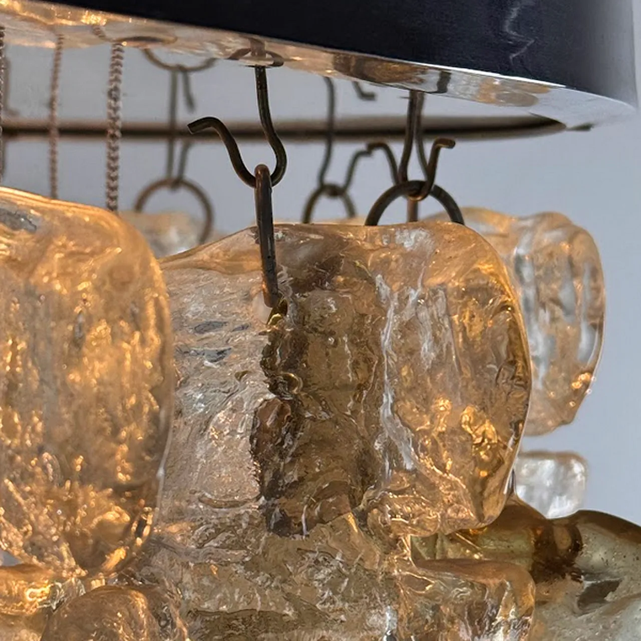 Lampadario in vetro attribuito a Studio Zeroquattro, anni '60 7