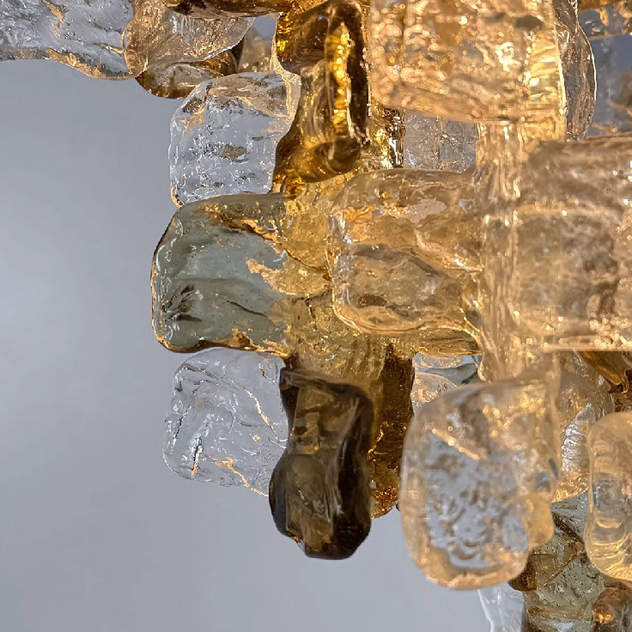 Lampadario in vetro attribuito a Studio Zeroquattro, anni '60 8