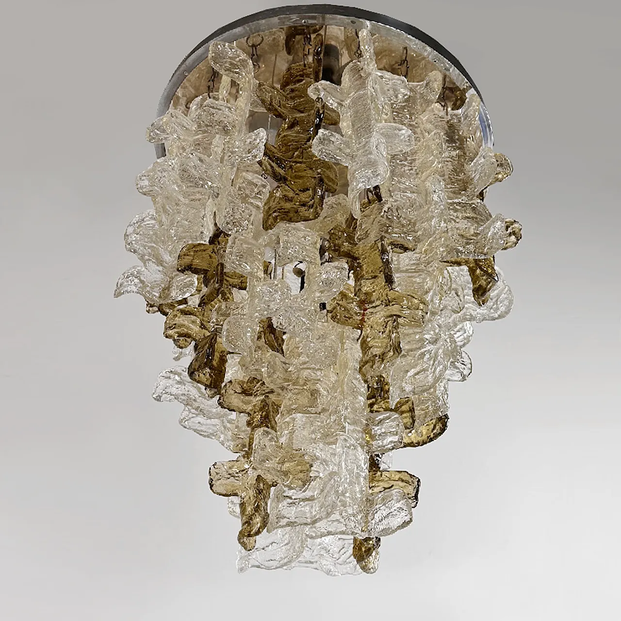 Lampadario in vetro attribuito a Studio Zeroquattro, anni '60 9