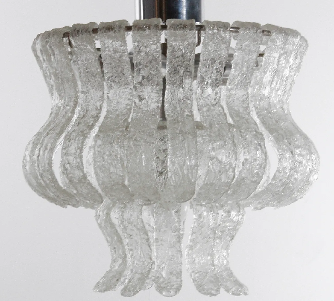 Lampadario in vetro attribuito a Carlo Nason Mazzega, anni '70 1