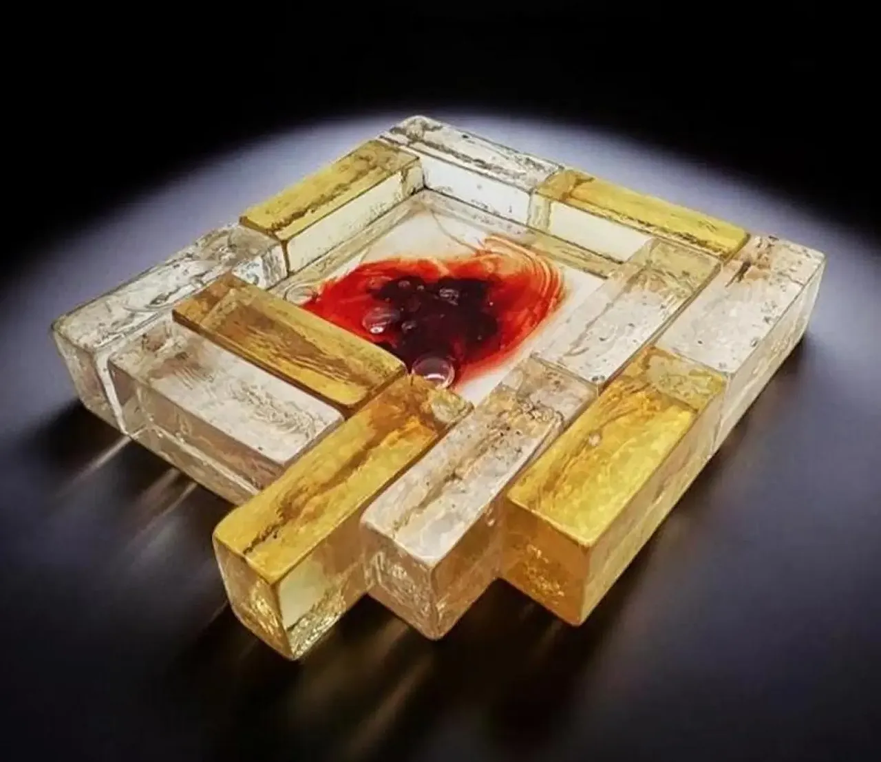 Ashtray in blown Murano glass attributed to Toni Zuccheri, 1950s 2