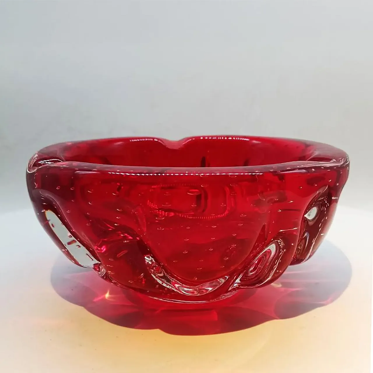 Ashtray in Murano glass with air bubbles, 1960s 1