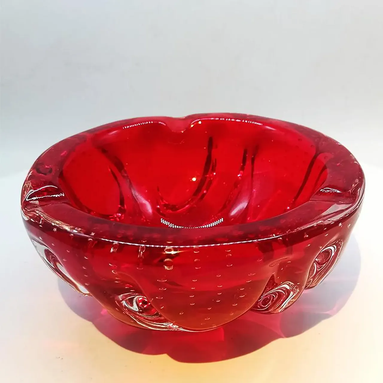 Ashtray in Murano glass with air bubbles, 1960s 2