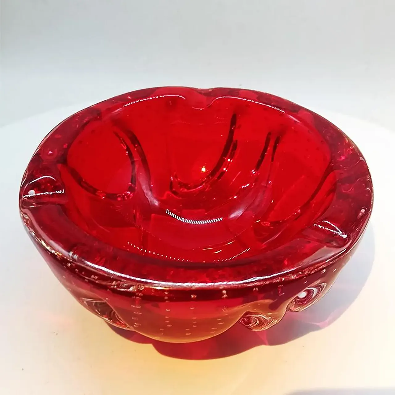 Ashtray in Murano glass with air bubbles, 1960s 3