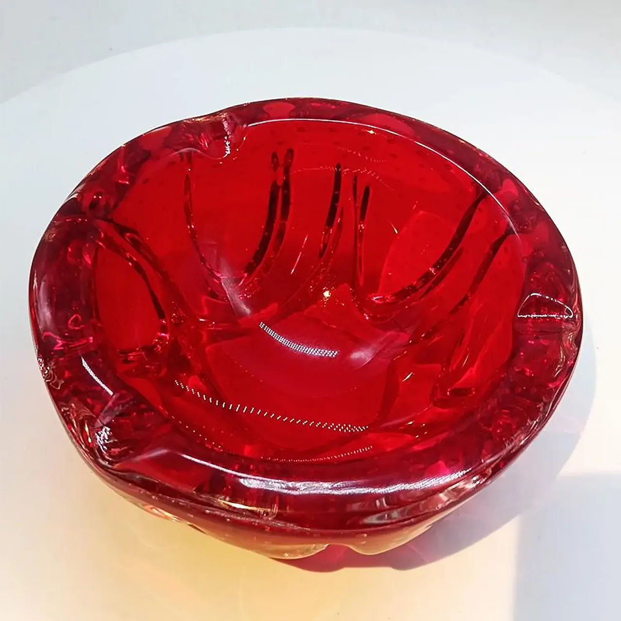Ashtray in Murano glass with air bubbles, 1960s 4