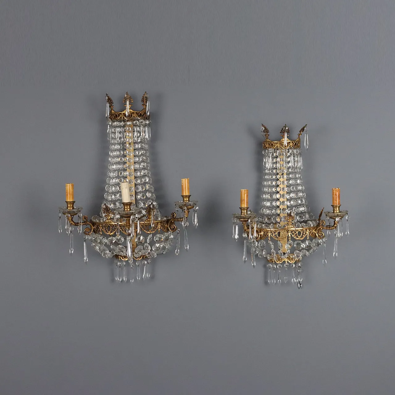 Coppia di appliques in bronzo dorato, '900 1