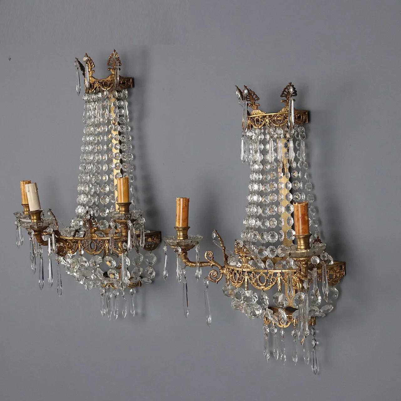Coppia di appliques in bronzo dorato, '900 3