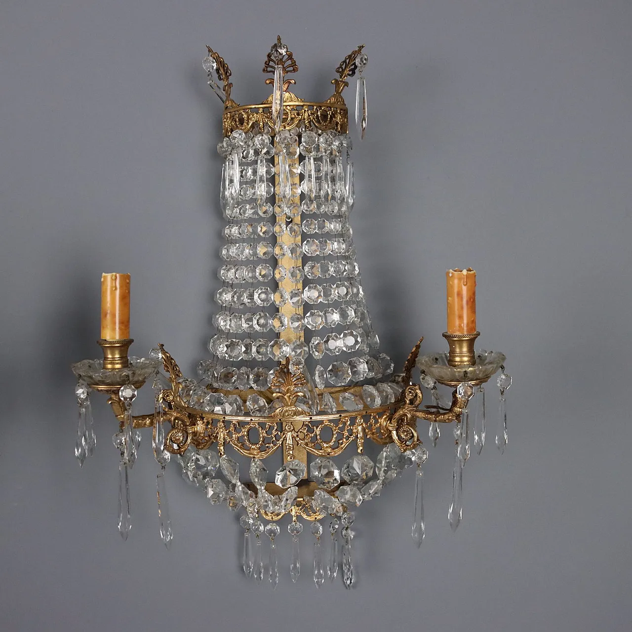Coppia di appliques in bronzo dorato, '900 4