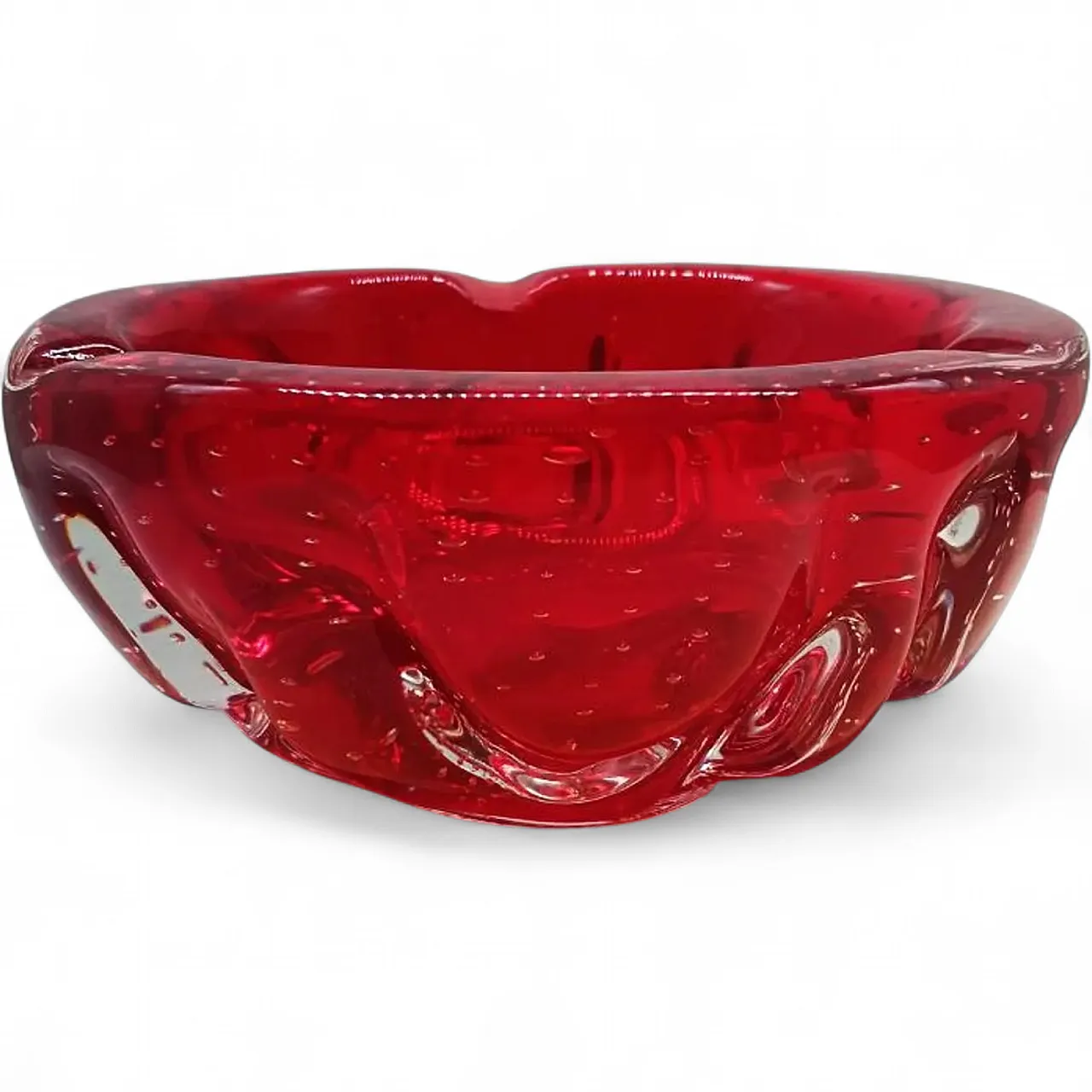 Ashtray in Murano glass with air bubbles, 1960s 7