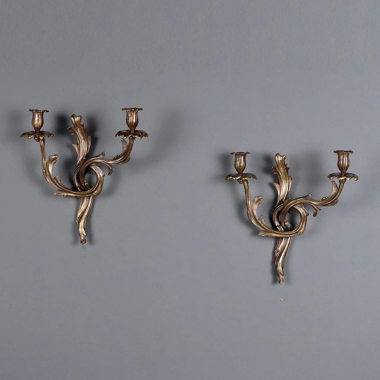 Coppia di applique in bronzo brunito, '900 1