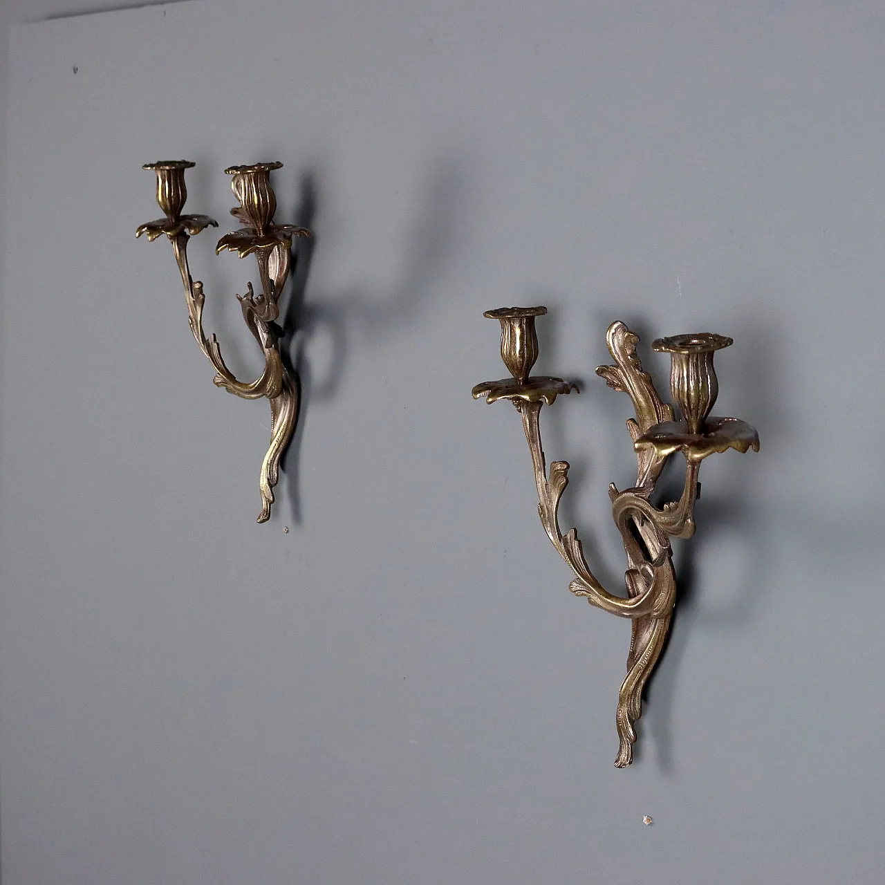 Coppia di applique in bronzo brunito, '900 3
