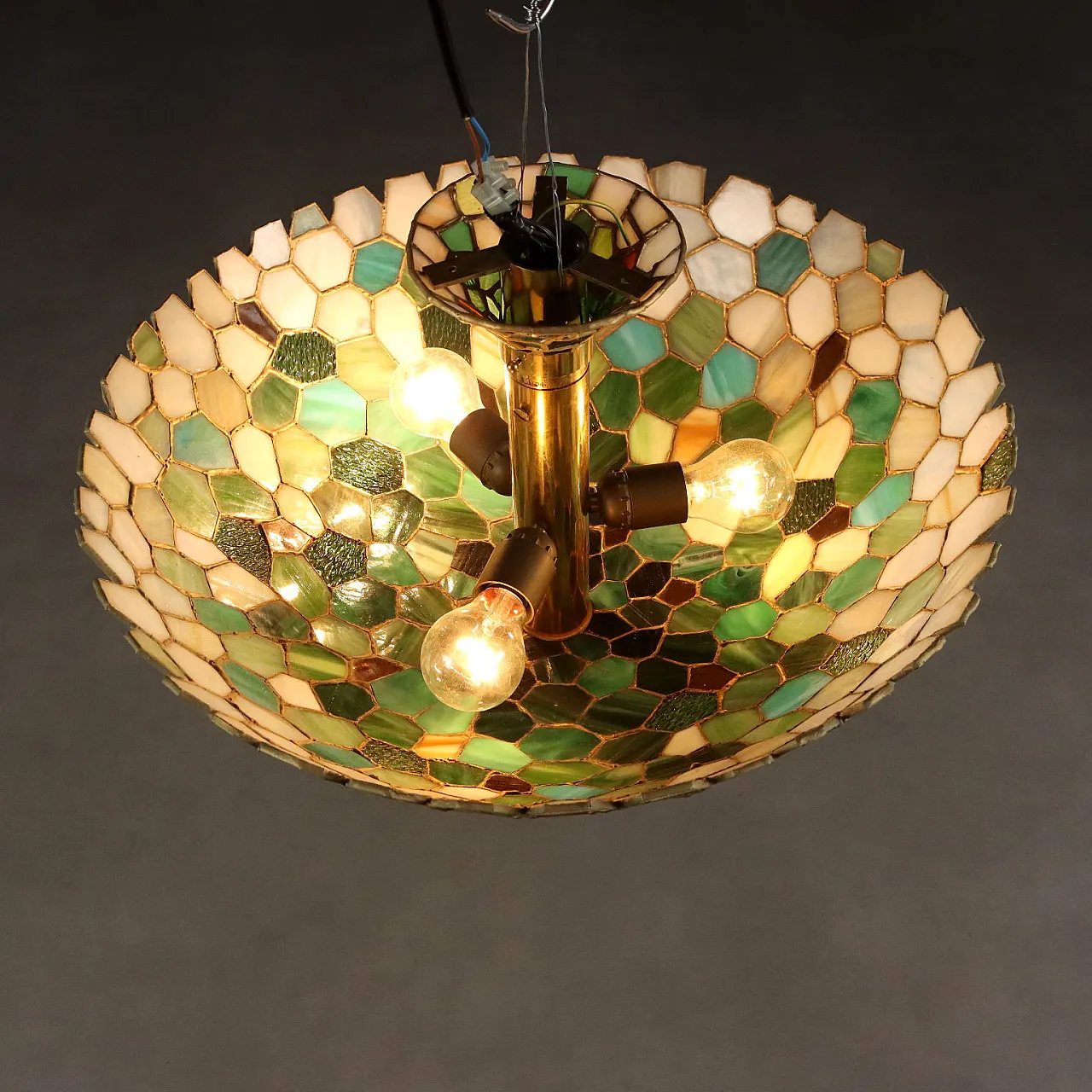 Lampadario in metallo stile Tiffany, '900 8