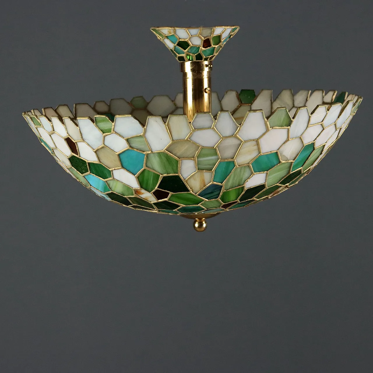 Lampadario in metallo stile Tiffany, '900 9