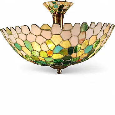 Lampadario in metallo stile Tiffany, '900