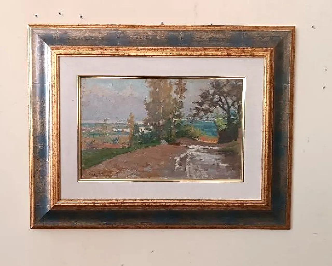 Dipinto ad olio su cartone, fine '800 1