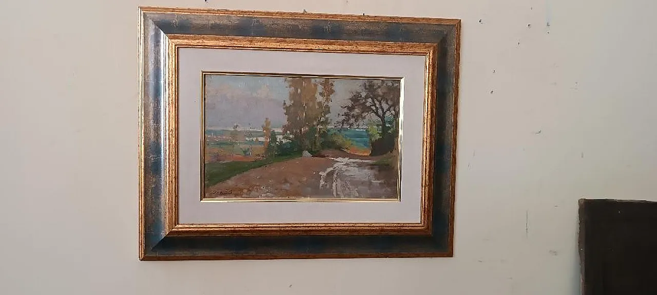 Dipinto ad olio su cartone, fine '800 2