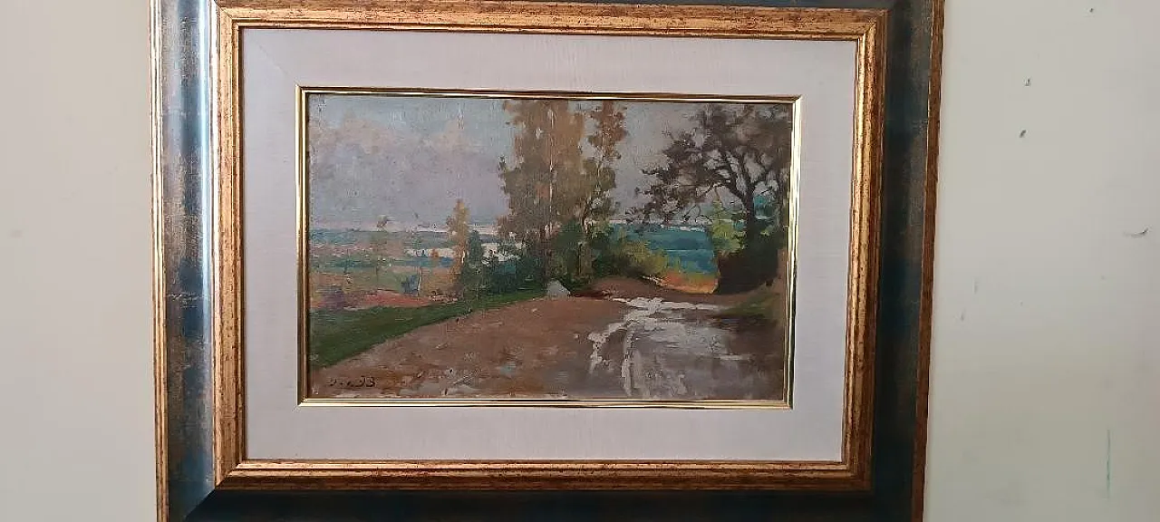 Dipinto ad olio su cartone, fine '800 3