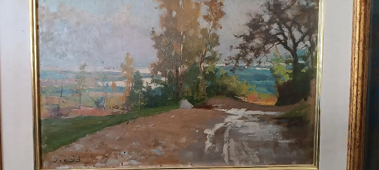 Dipinto ad olio su cartone, fine '800 5