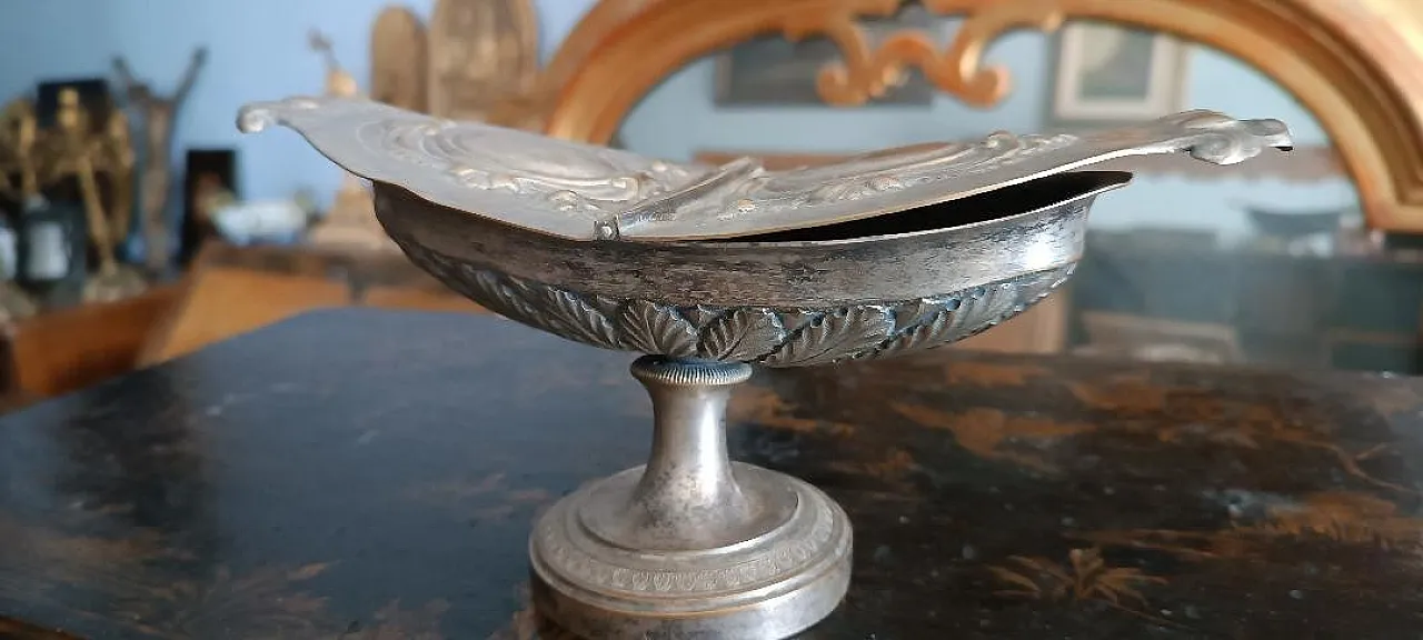 Incense holder silver copper embossed, 19th century 4
