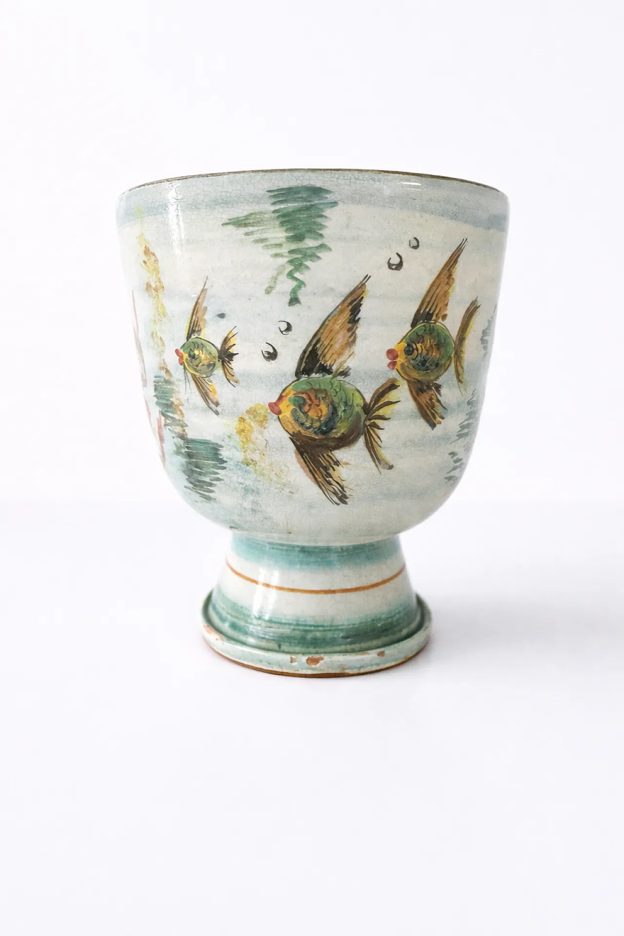 Albisola Ceramic Cachepot Fish & Coral by Rayon Italy, 1950s 9