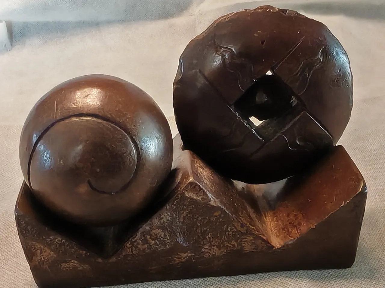 Scultura Sole e Luna di Mauro Berrettini bronzo Ed. Limitata, anni '70 4