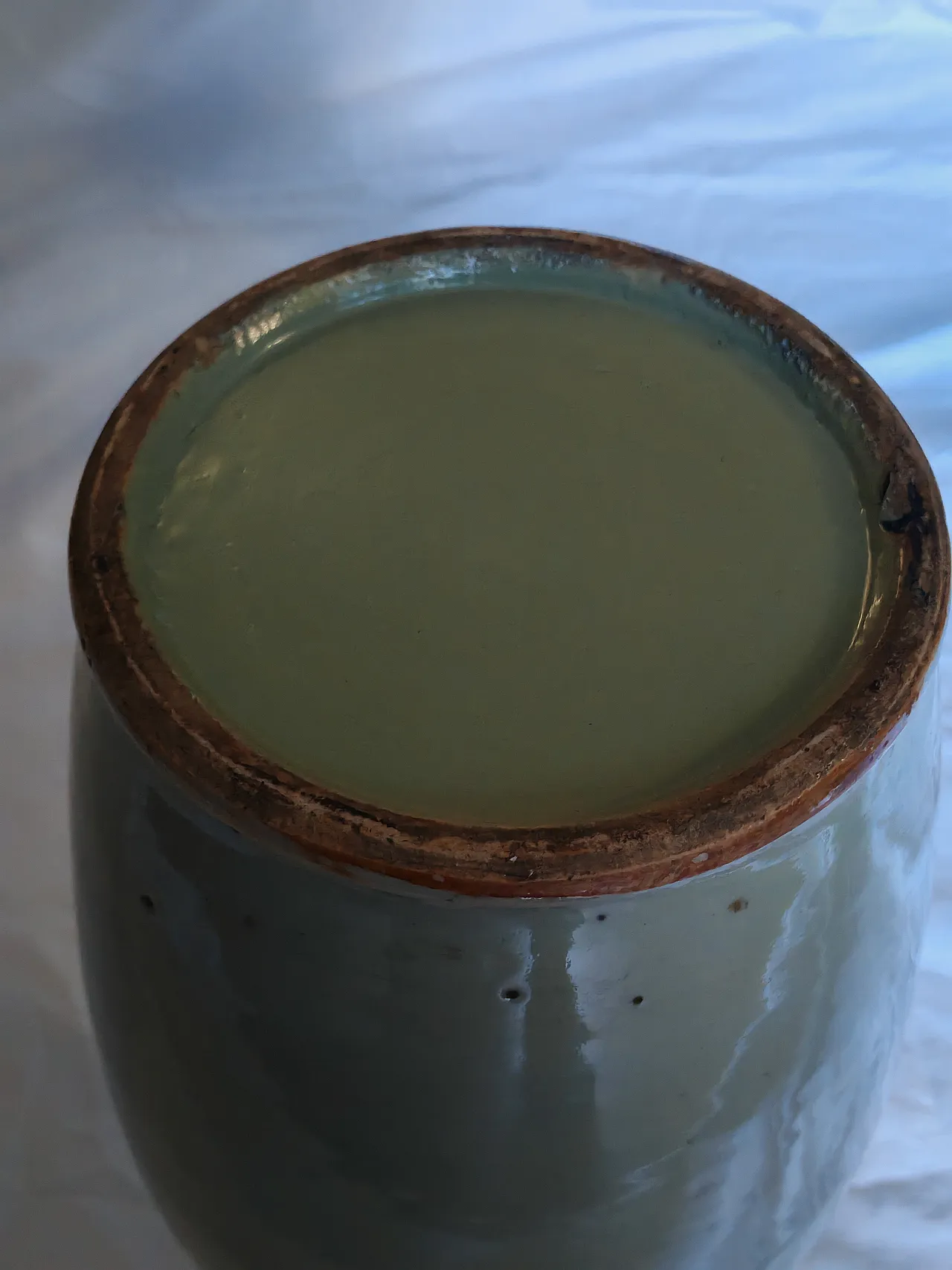 Vaso Cinese Celadon Porcellana Blu e Bianca dinastia Quing, '900 5