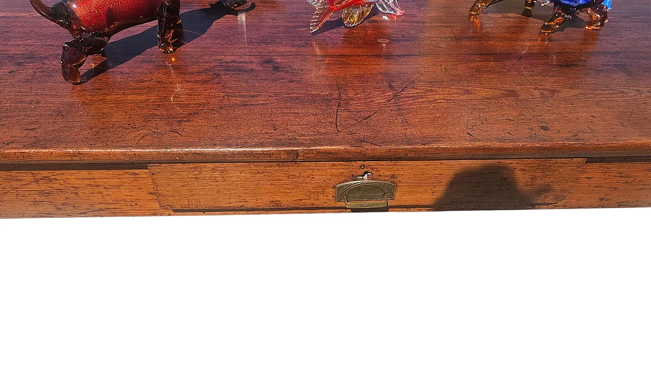 Rustic larch table with turned legs, 19th century 3