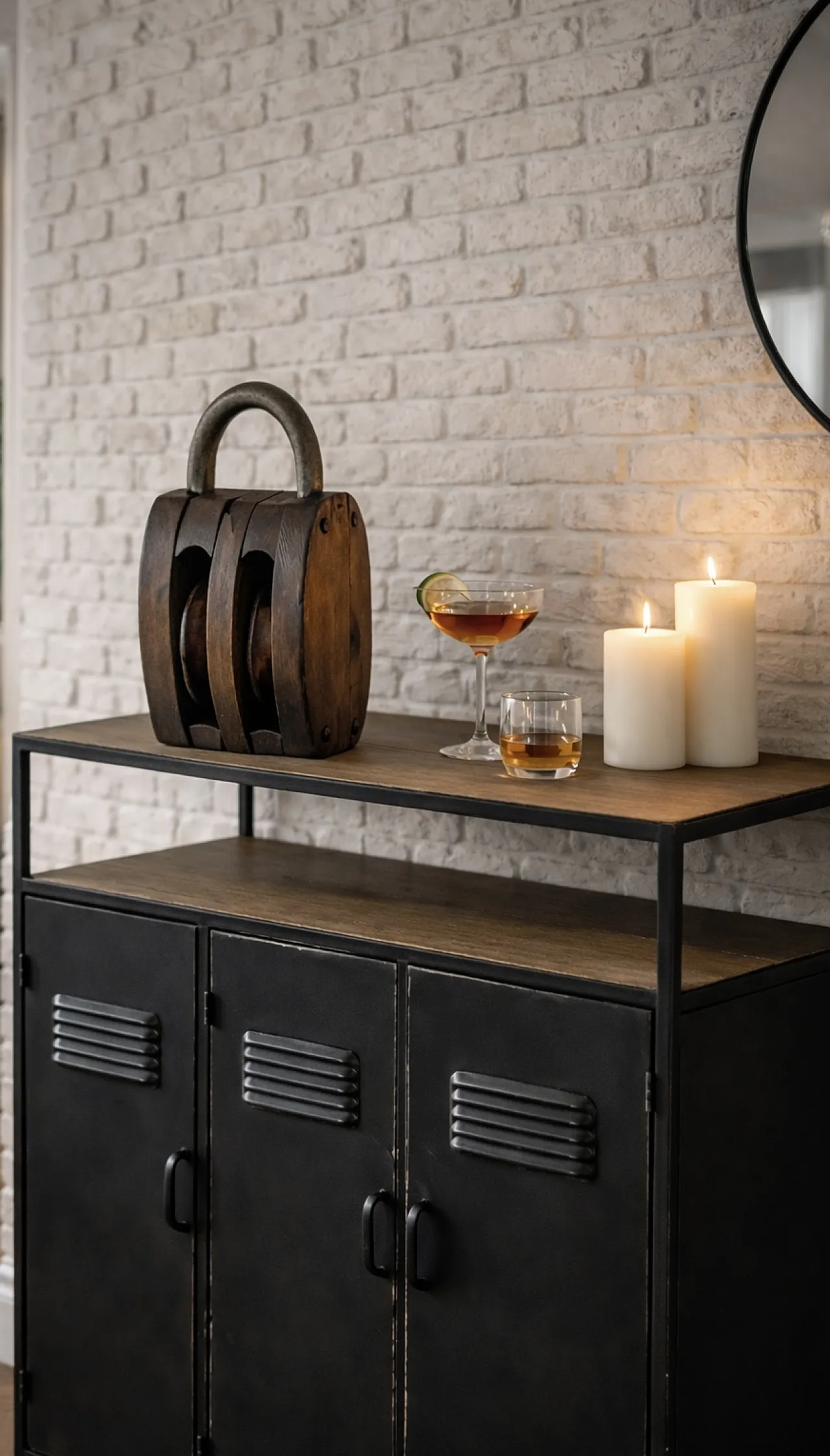 Nautical Double Pulley Block Wood and Iron Rotterdam, 50s 2