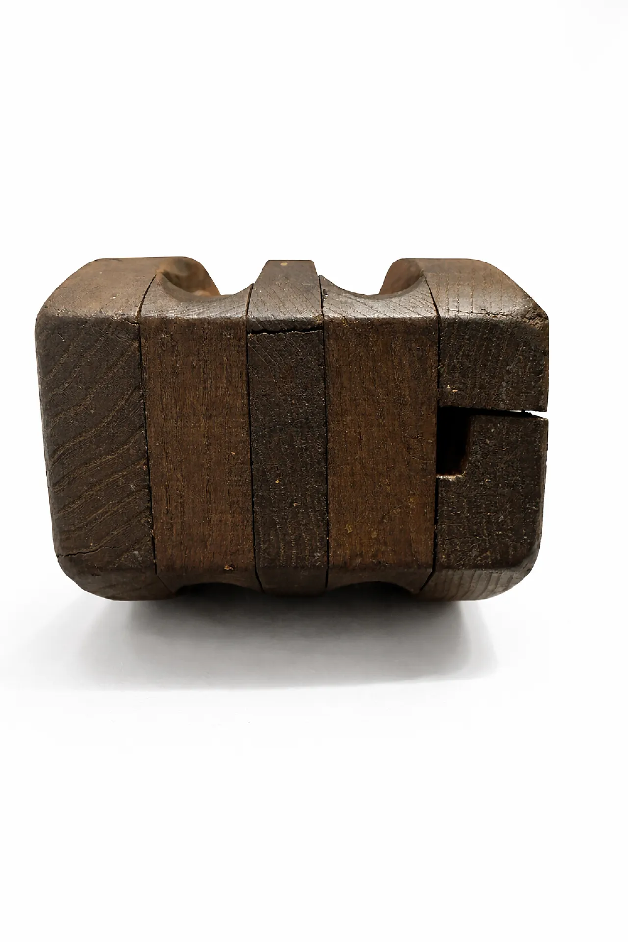 Nautical Double Pulley Block Wood and Iron Rotterdam, 50s 7