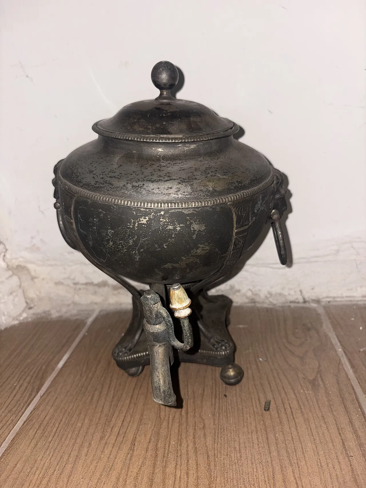 Samovar in bronzo e ottone, primo '900 2