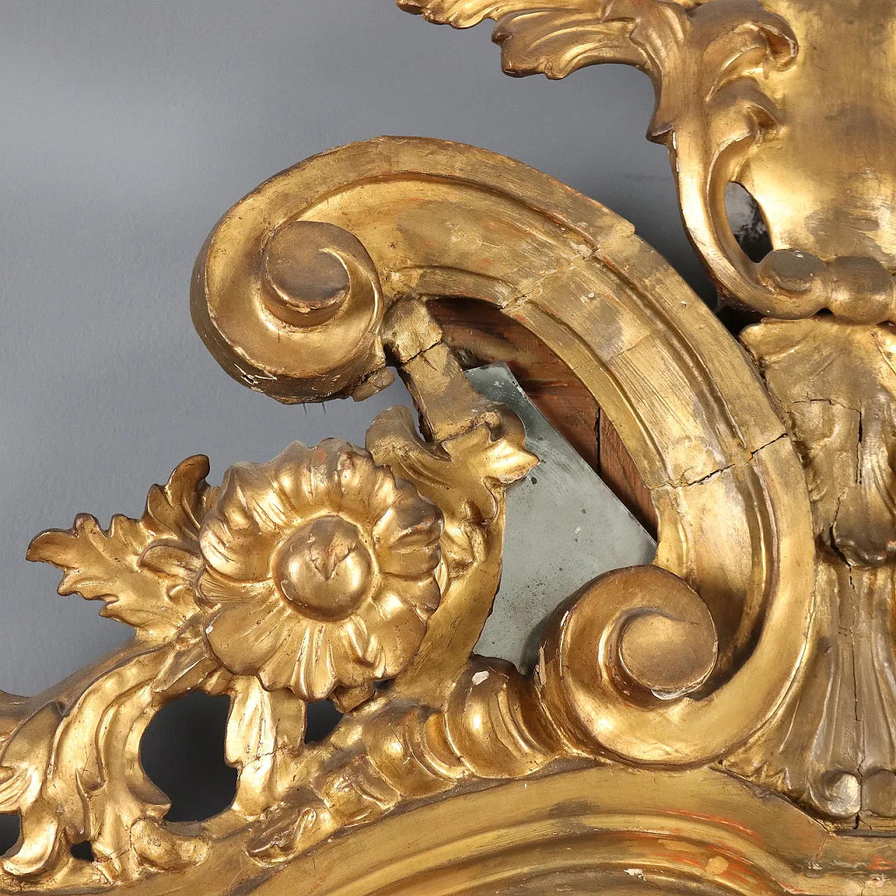 Carved and gilded wooden fireplace, 18th century 4