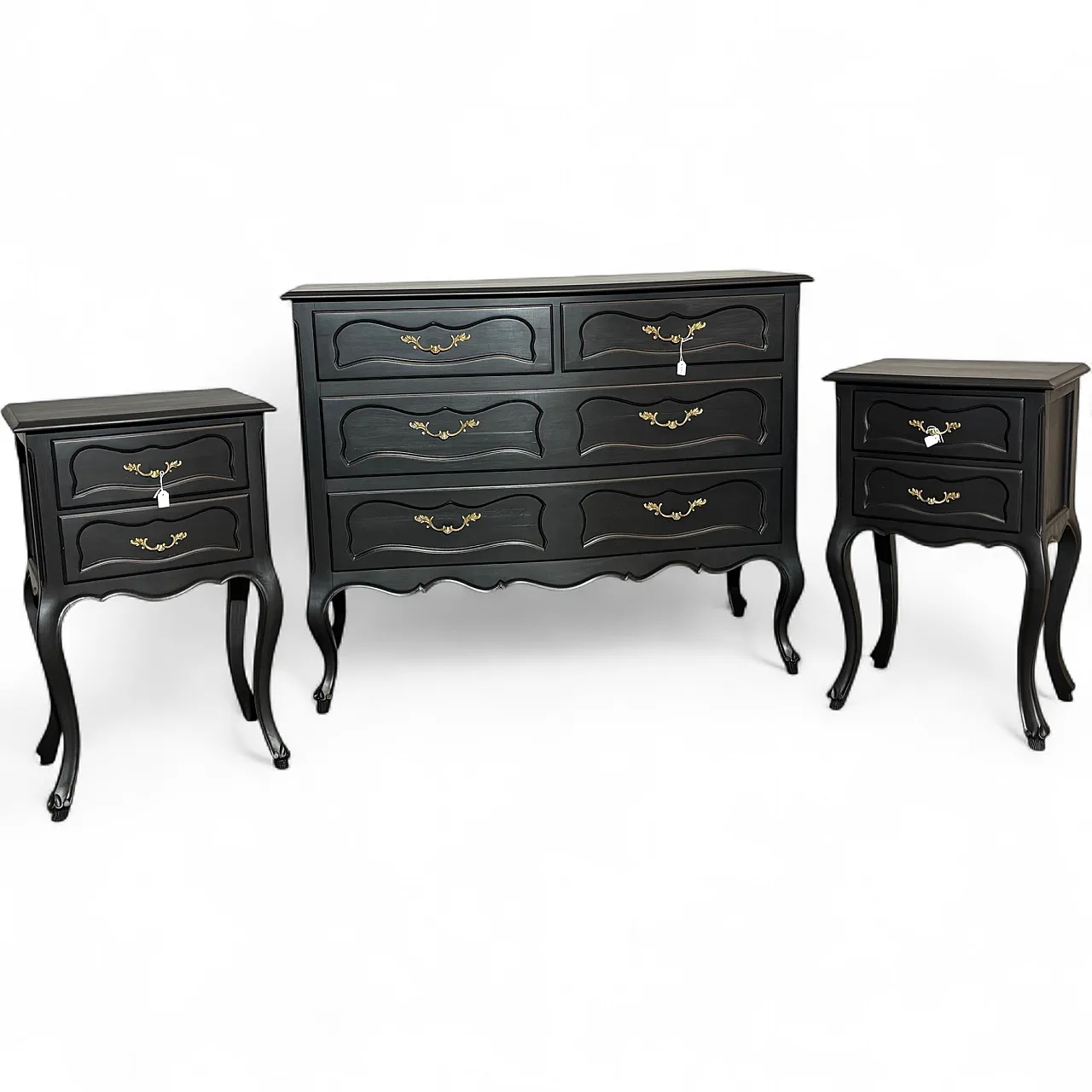 Chest of drawers and two bedside tables, 1950s 15