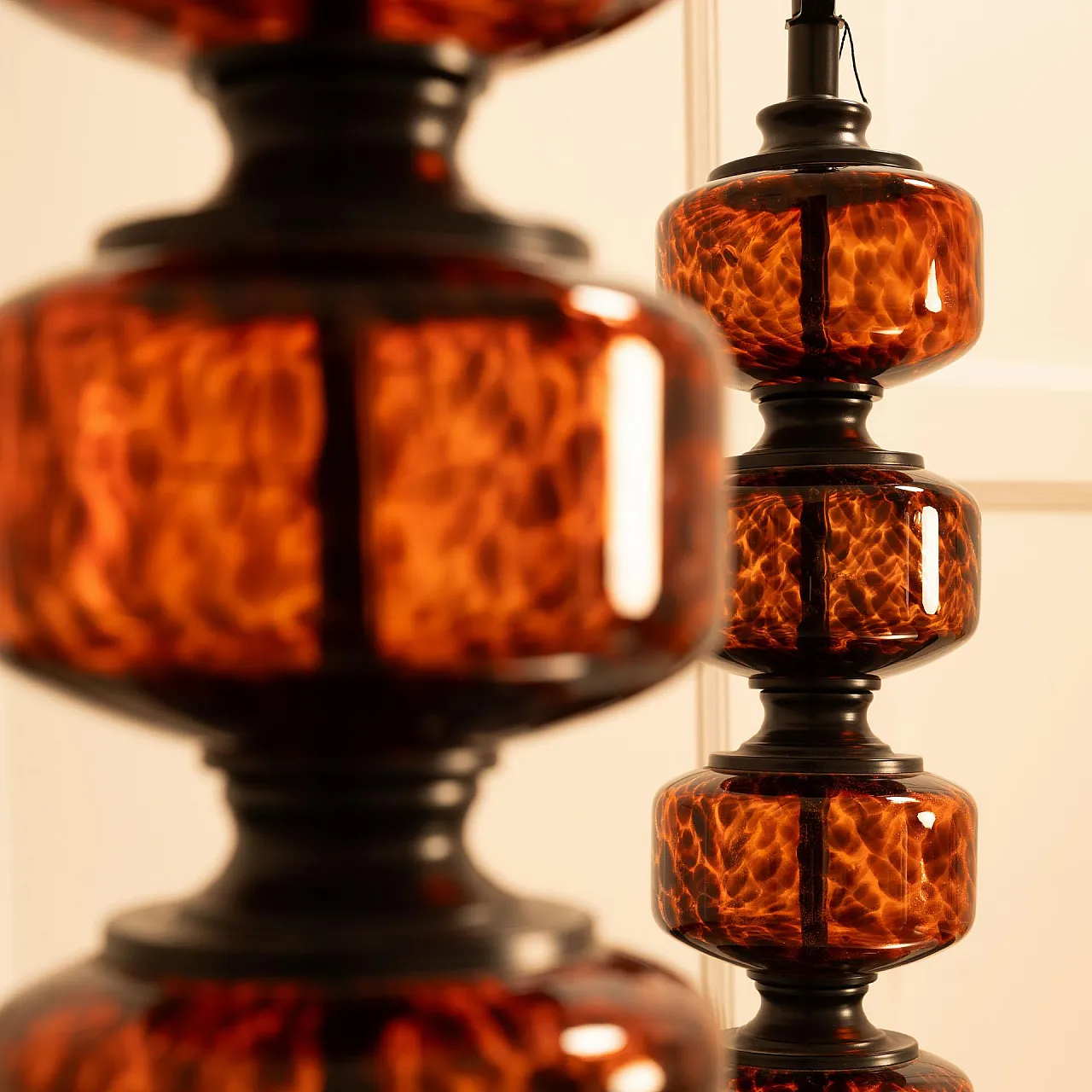 Pair of speckled glass table lamps, 20th century 4
