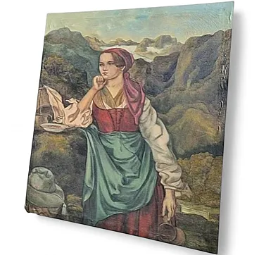 Genre Scene of Lady, Munich School, Oil on Canvas, late 19th Century