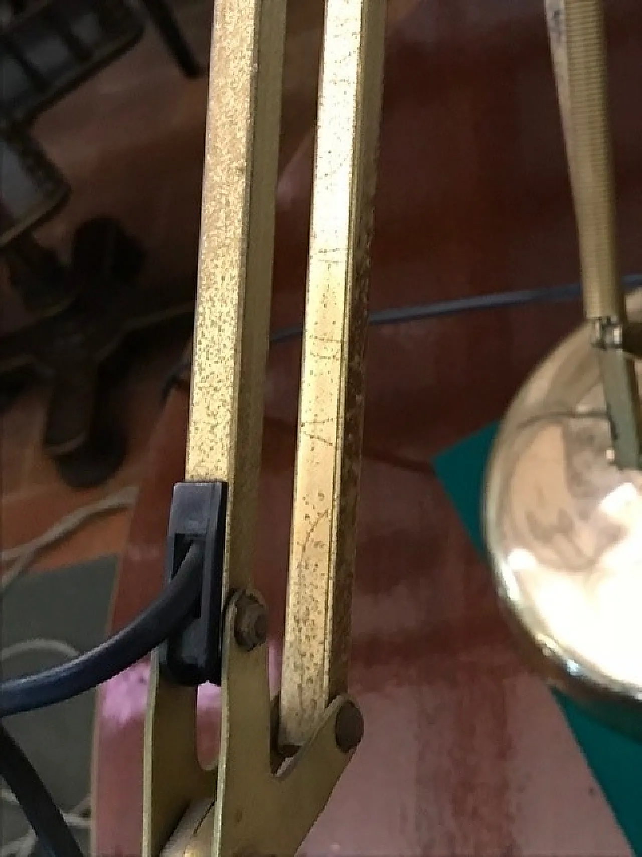 Naska Loris desk lamp by Jac Jacobsen golden plated, 80s 8