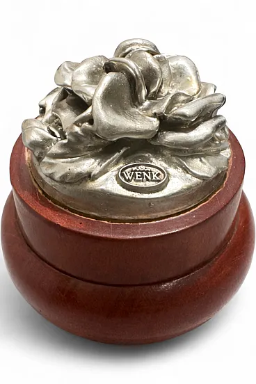 Silver Overlay Jewelry Box Rose Motif Trinket Box, 50s