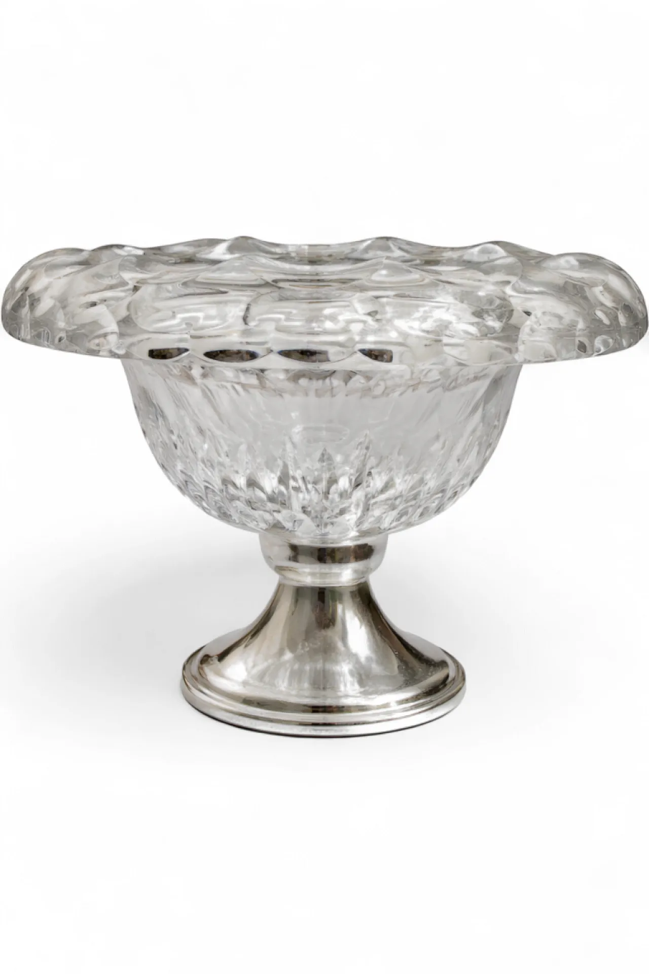 Dutch Silver & Cut Crystal Centerpiece by Cornelis J. Stock, 50s 14