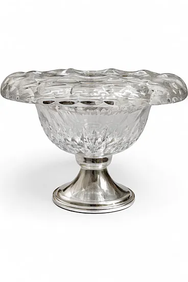 Dutch Silver & Cut Crystal Centerpiece by Cornelis J. Stock, 50s
