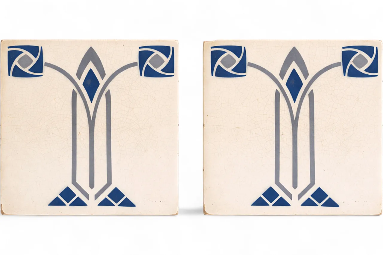 Pair of Tiles Jugendstil by Somag Meissen, 20th century 10