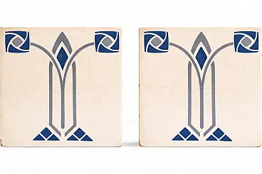 Pair of Tiles Jugendstil by Somag Meissen, 20th century
