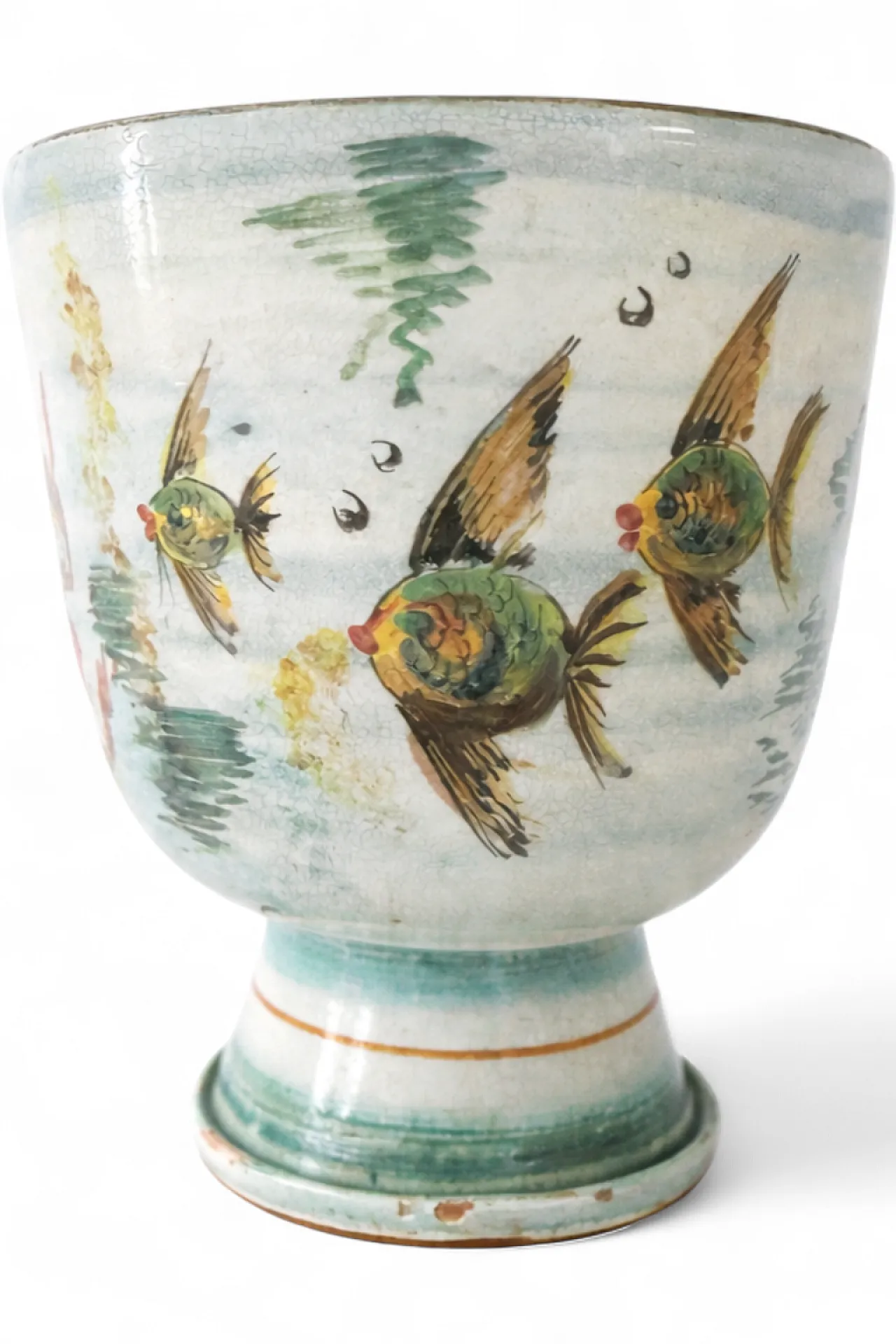 Albisola Ceramic Cachepot Fish & Coral by Rayon Italy, 1950s 10