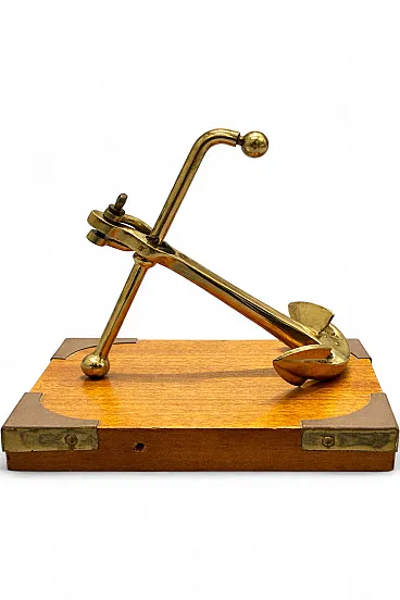 Mid-Century Brass Anchor Desktop Sculpture, Portugal, 1960s