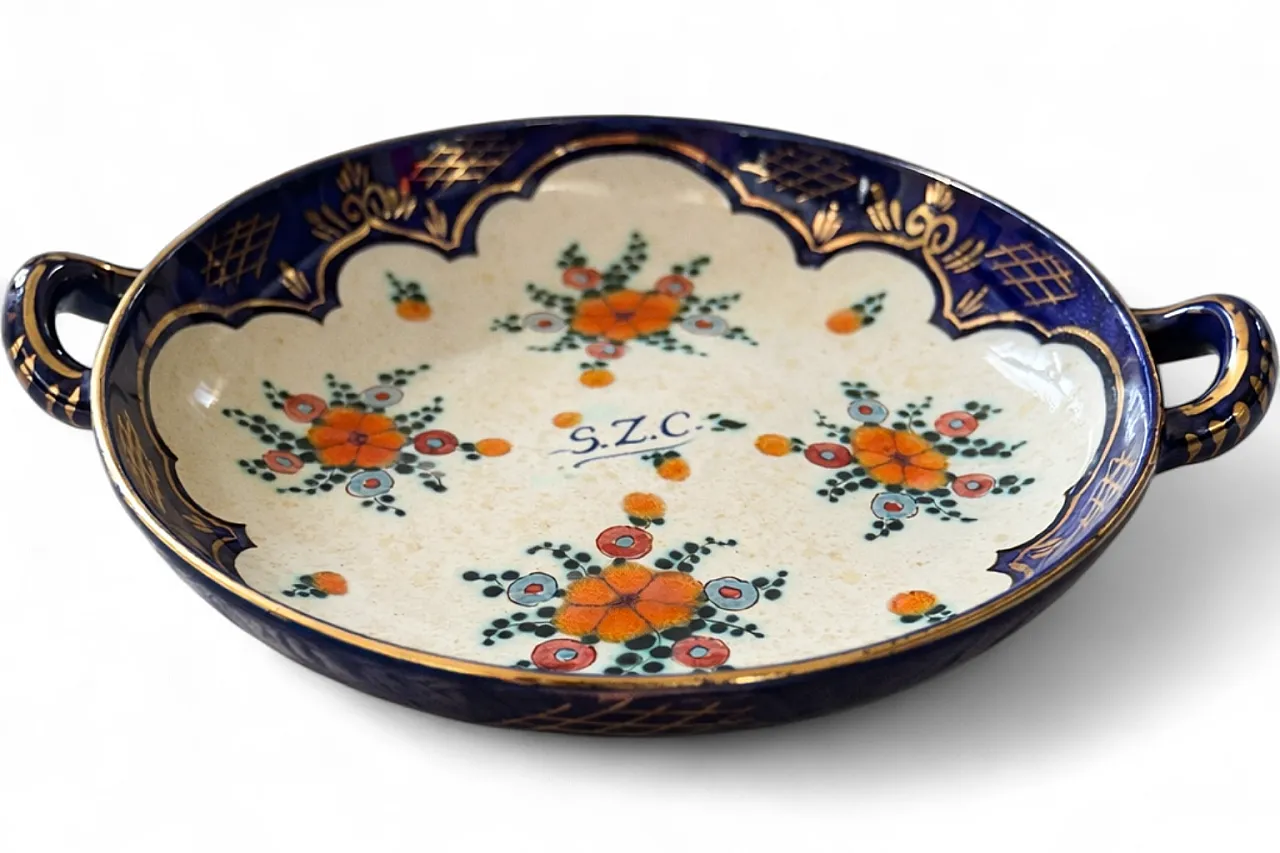 Ciotola ceramica Art Déco di Regina Gouda Holland René Decor, anni '50 6