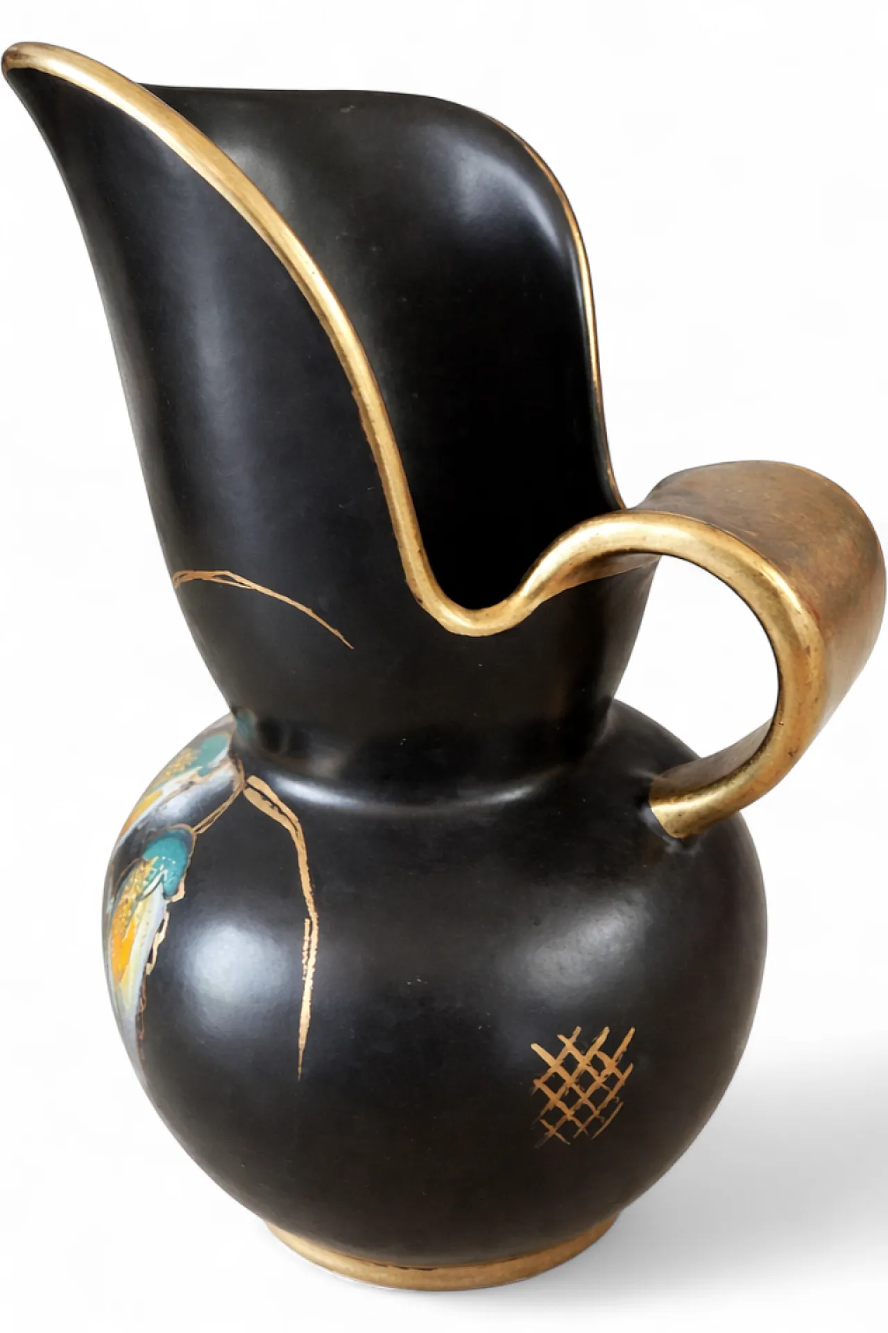 Art Deco Regina Gouda Nora Jug Vase Hand-Painted, 1930 6