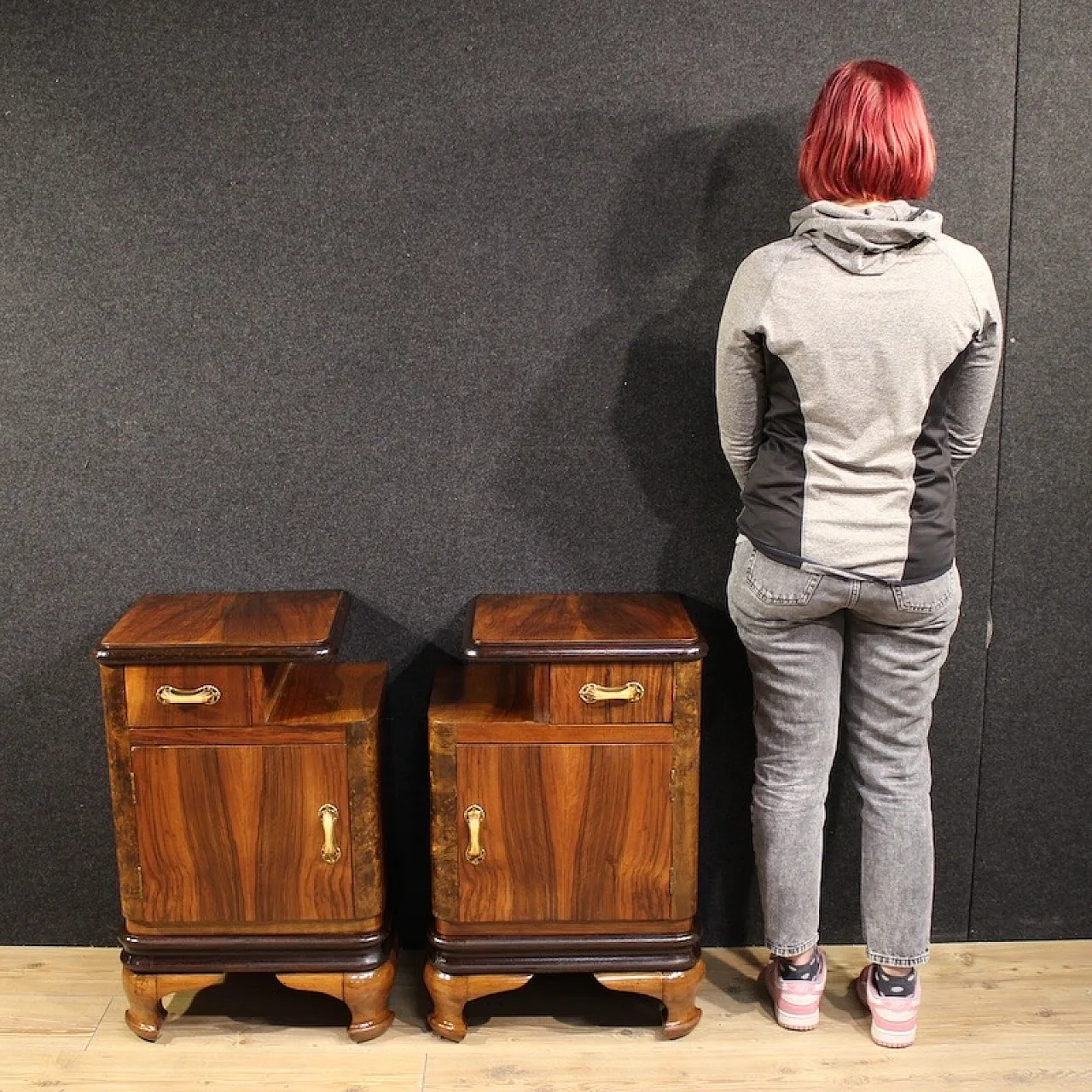 Pair of Italian bedside tables, 20th century 2