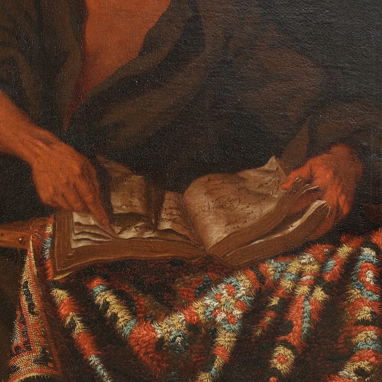 Italian painting, philosopher in the study,  17th century 10