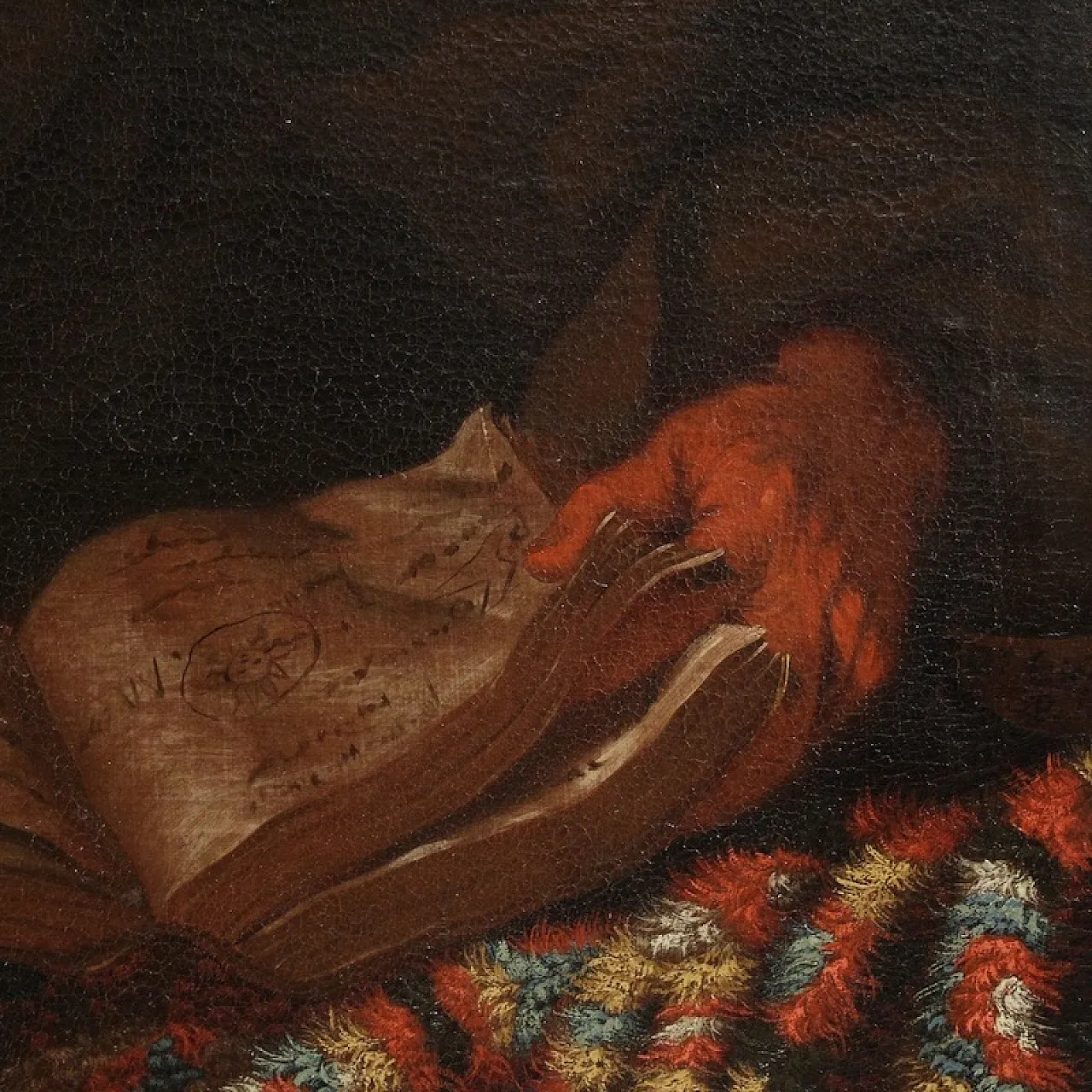 Italian painting, philosopher in the study,  17th century 11